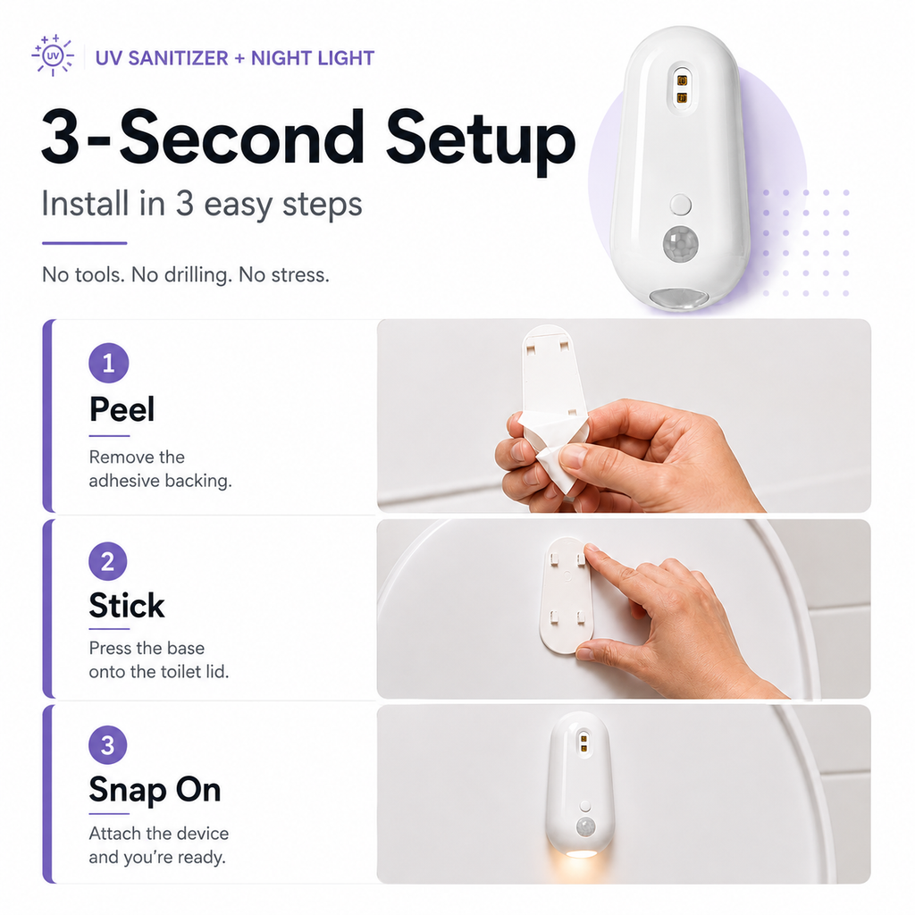 Velora PureGlow™ Self-Cleaning UV Toilet Sanitizer & Night Light